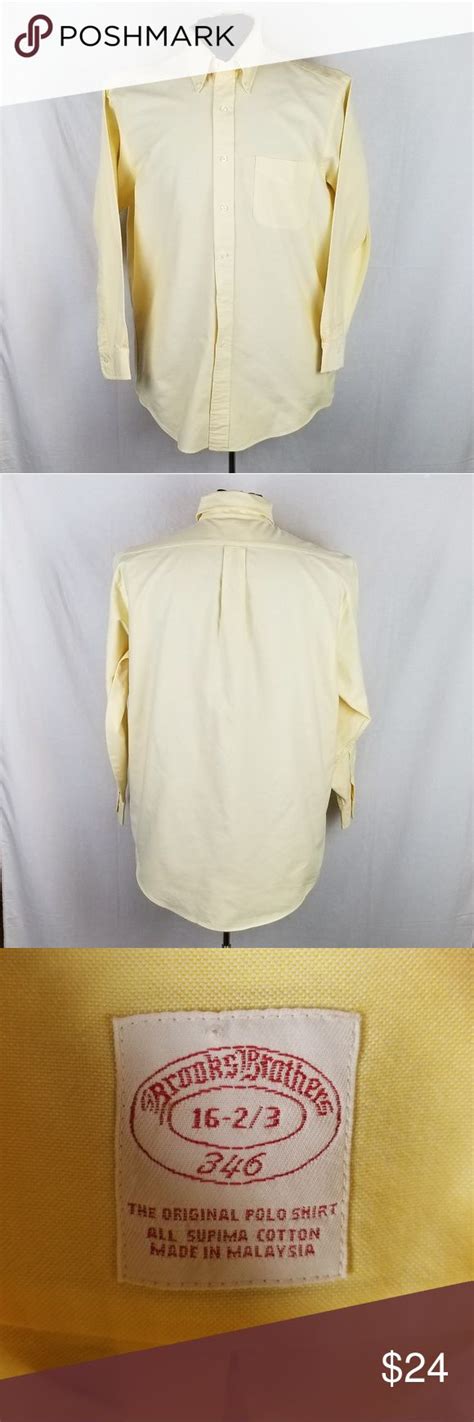 Brooks Brothers 346 Yellow Supima Cotton Sz 16 2 3 Supima Cotton