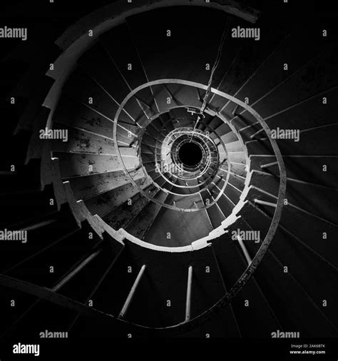 Old Metal Spiral Staircase Black And White Stock Photos Images Alamy