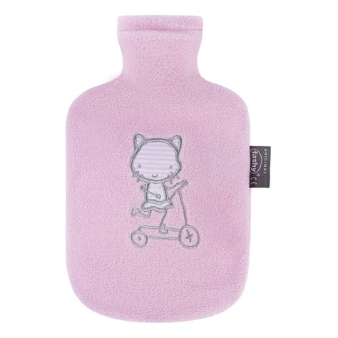 Fashy Hot Water Bottle With Fleece Cover With Embroidery Rose For 08l