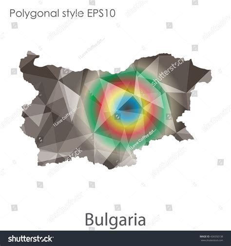 Bulgaria Map Geometric Polygonal Styleabstract Gems Stock Vector