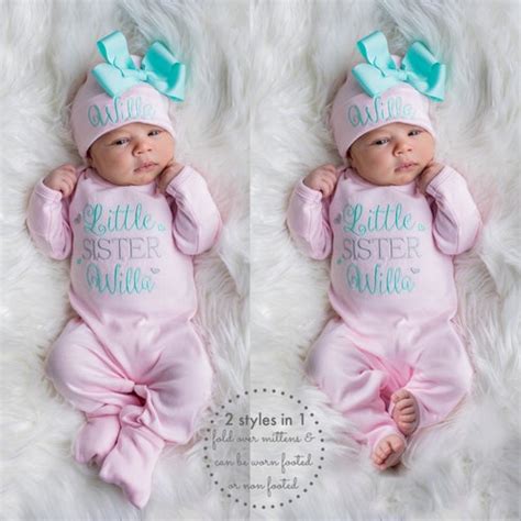 Personalized Baby T Girl Newborn Girl Coming Home Outfit Etsy