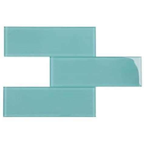 Giorbello Teal 3 In X 9 In X 6mm Glass Subway Wall Tile 5 Sq Ft