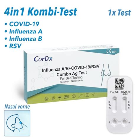 Cordx 4in1 Kombi Test Zum Nachweis Von Covid 19 Influenza A Influenza