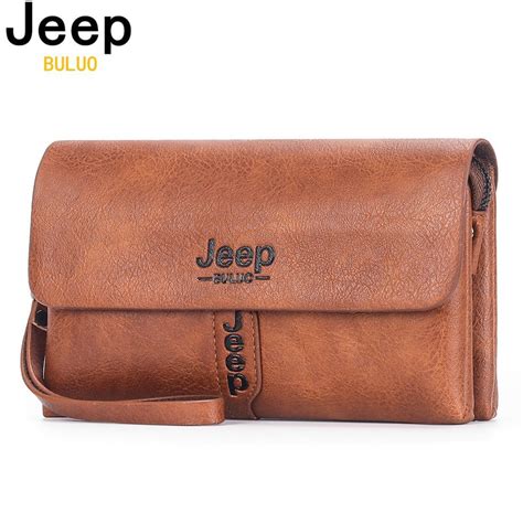 Jeep Buluo Heren Portemonnee Clutch Tas Pu Lederen Portemonnee Lange