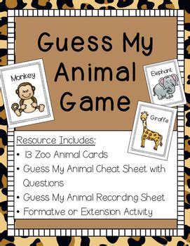 Animal Guessing Game Printable