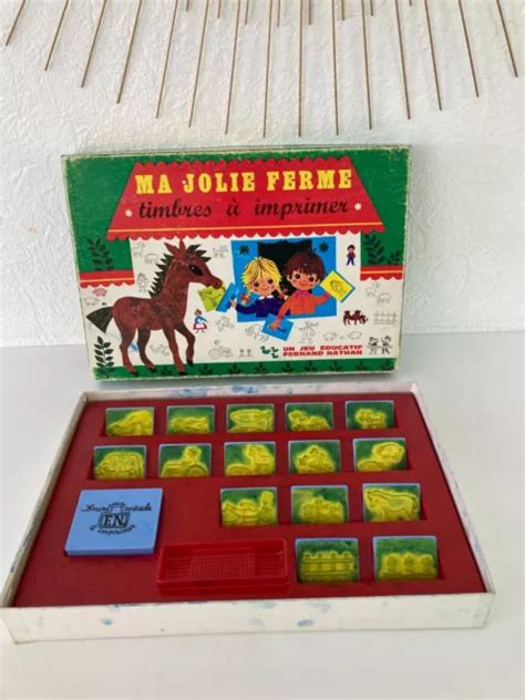 ANCIEN JEU Éducatif Ma Jolie Ferme Timbres à Imprimer Fernand Nathan