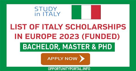 List Of Italy Scholarships In Europe Funded Opportunity Portal