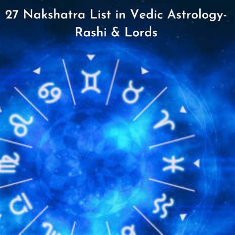 27 Nakshatra List In Vedic Astrology Rashi Lords Astro Vastu