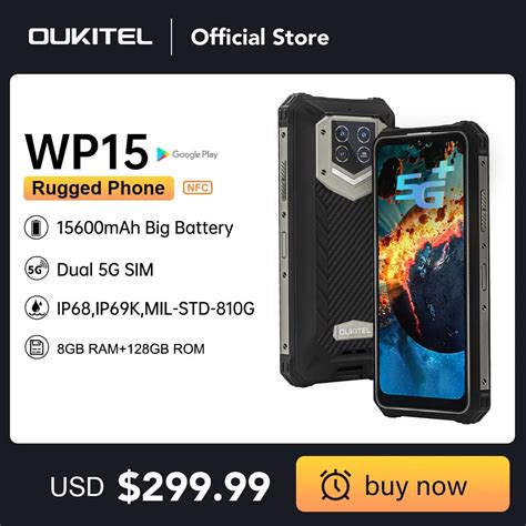 Oukitel Wp15 Rugged Smartphone 8gb 128gb 6 5 Hd 15600mah Octa Core