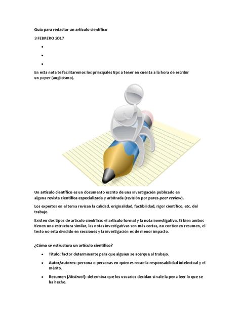 Guía Para Redactar Un Artículo Científico Pdf Science Cognición