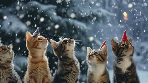 Christmas Snow Kitten 4K #5421n Wallpaper PC Desktop