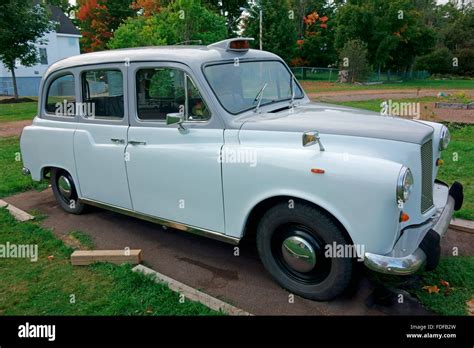 A British London Taxi Austin Fx 4 Vehicle Automobile Cab Stock Photo