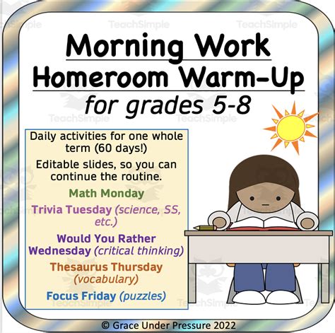 Critical Thinking Morning Work Warm Ups By Teach Simple