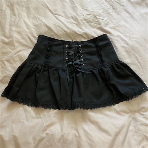 handmade black mini skirt 🩶 really well made and... - Depop