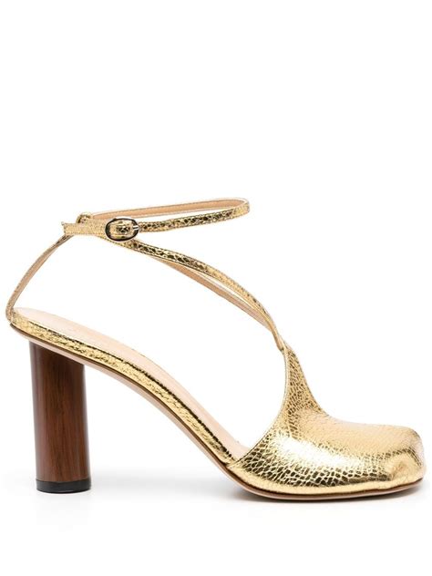 A W A K E Christine Asymmetric Sandals In Gold ModeSens