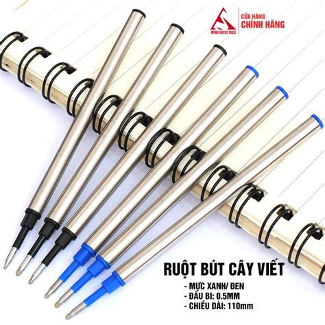 Combo 10 Ruột bút bi ngòi bút ký cây viết 0 5mm Minh House vuông dòng