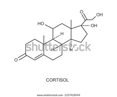 Cortisol Hormone Icon Hydrocortisone Chemical Molecular Stock Vector