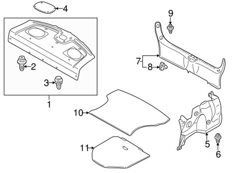 1999 2003 Mazda Protege Trunk Side Trim B25D 68 851 04 RealMazdaParts