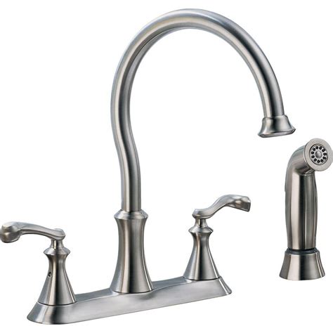 Delta Vessona Handle Standard Kitchen Faucet With Side Sprayer In