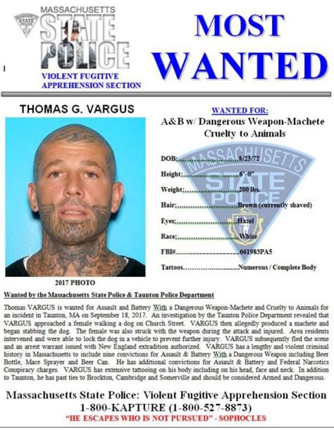 Massachusetts State Police Add Six To List Of Most Wanted Fugitives