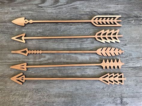 Set of 5 Wooden Arrows | Arrow nursery, Wooden arrows, Arrow wall decor