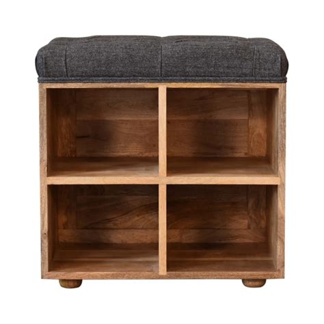 Mini Black Shoe Storage Footstool – The Woodman Furniture