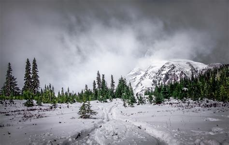 snowy mountain, nature, snow, mountains, winter, cold, HD Wallpaper ...