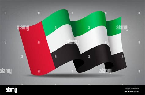 Waving United Arab Emirates Flag D Icon Isolated Stock Vector Image