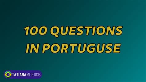 Questions In Brazilian Portuguese Preguntas En Portugu S By