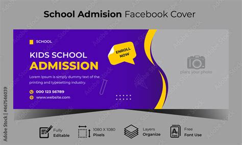 Kids School Admission Facebook Cover Photo And Web Banner Design