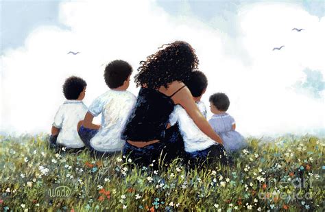 Mother Three Sons And Daughter Hugs Painting By Vickie Wade Fine Art