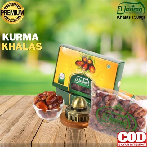 Jual Kurma Khalas Premium Eljazirah Kemasan Box Gram Coklat Tekstur