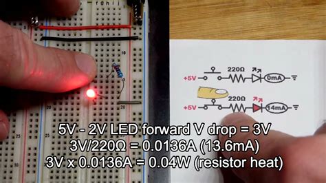 Push Button Switch Controlled Led On Breadboard Circuit Schematic