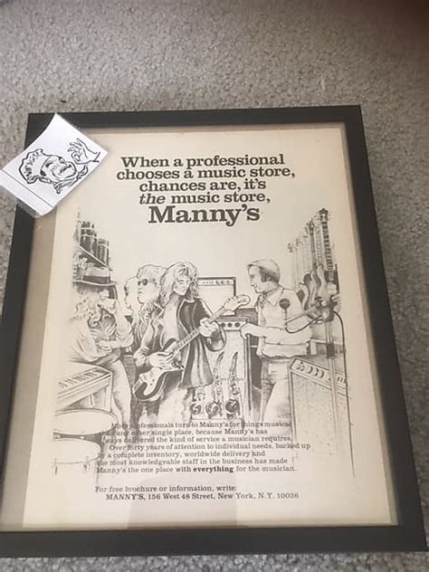 Mannys Vintage Advertisement For Mannys Music Nyc 1970s Reverb