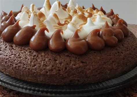 Torta Brownie Con Copos De Dulce De Leche Y Merengue Receta De