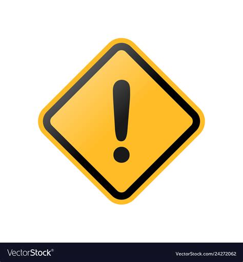 Yellow Exclamation Danger Sign Royalty Free Vector Image