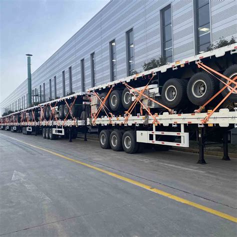 Vehicle Master 3 Axles 40FT Container Carrier Flatbed Semi Trailer 60FT