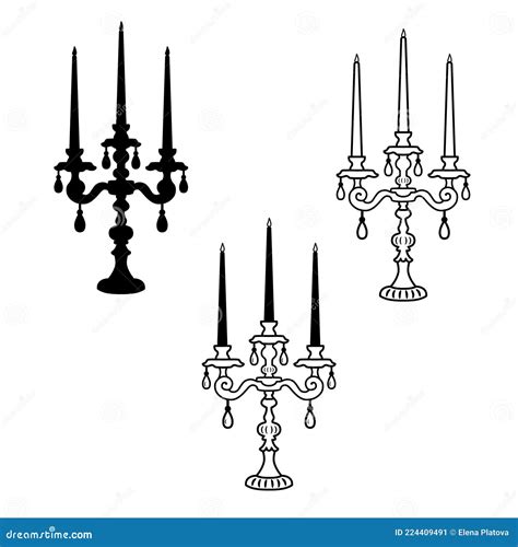 Silhouette Of The Candlestick Vector Illustration Cartoondealer