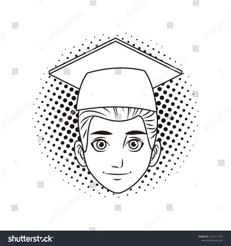 Young Graduate Man Cartoon Black White Stock Vector (Royalty Free) 1229117935 | Shutterstock