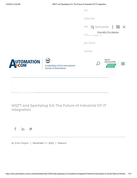 Mqtt And Sparkplug The Future Of Industrial Ot It Integration