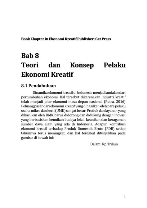 Pdf Teori Dan Konsep Pelaku Ekonomi Kreatif