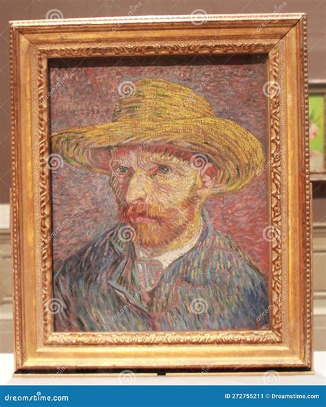 Vincent Van Gogh Self Portrait With A Straw Hat In Metropolitan Museum