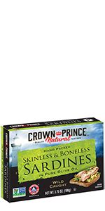 Crown Prince Natural Skinless Boneless Sardines In Water Ounce