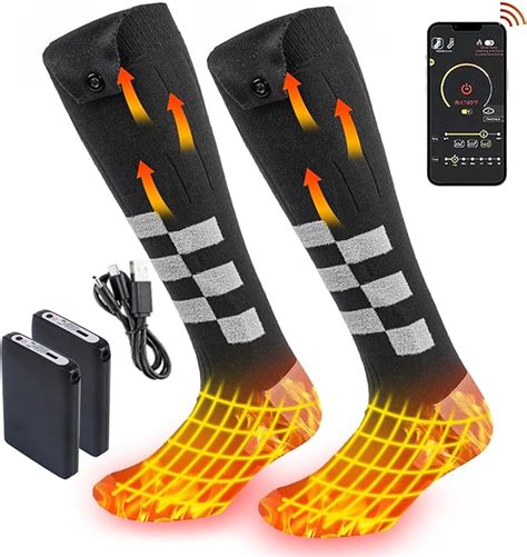 Qoosea Heated Socks For Men Women With App Control Mah Rechargeable