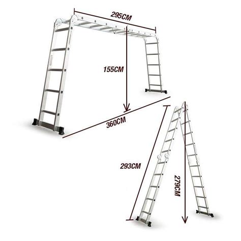 Scala Pieghevole In Alluminio 575cm Scala Multifunzione 6 In 1 150kg