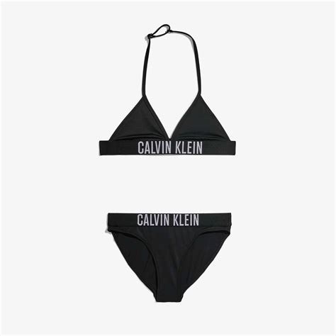 Calvin Klein Triangle Ocuk Siyah Bikini Seti Ocuk Mayo Mayo Ort