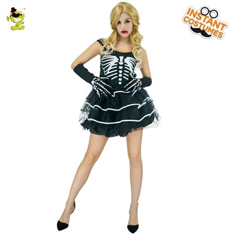 Women Sexy Skeleton Costumes Halloween Party Scary Skull Lady Cosplay Fancy Dress Adult Cool