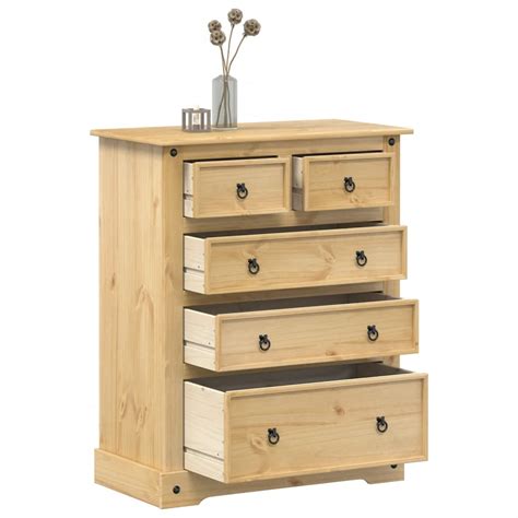 Commode Corona 92x48x114 Cm Bois Massif De Pin VidaXL Leroy Merlin