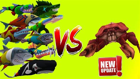 Hungry Shark Evolution New Update All New Skins Unlocked Vs Giant Crab Android Gameplay