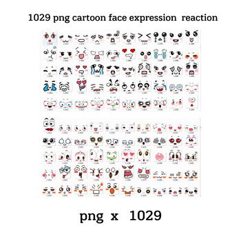 1029 cartoon face expression reaction emoji set of collection png